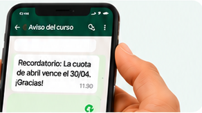 Teléfono con aviso del curso